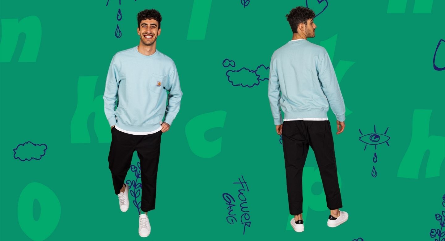 Federico modello per un giorno - Felpa Carhartt e pantaloni Bakery